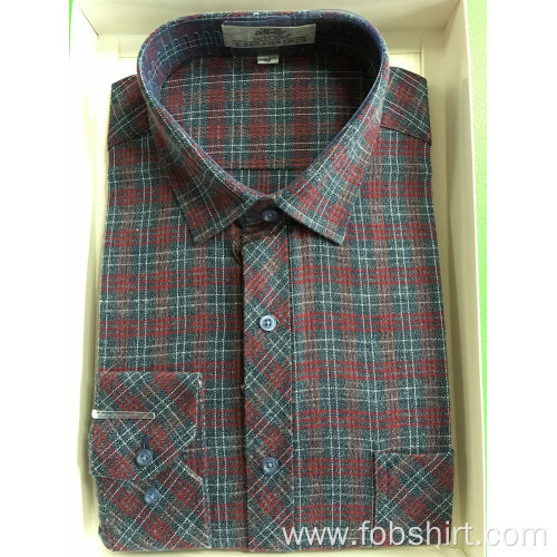 Yarn Dyed Business Shirt Long Sleeve Cotton Check Shirt Factory